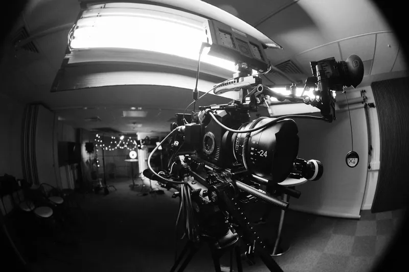 A camera body on a work surface